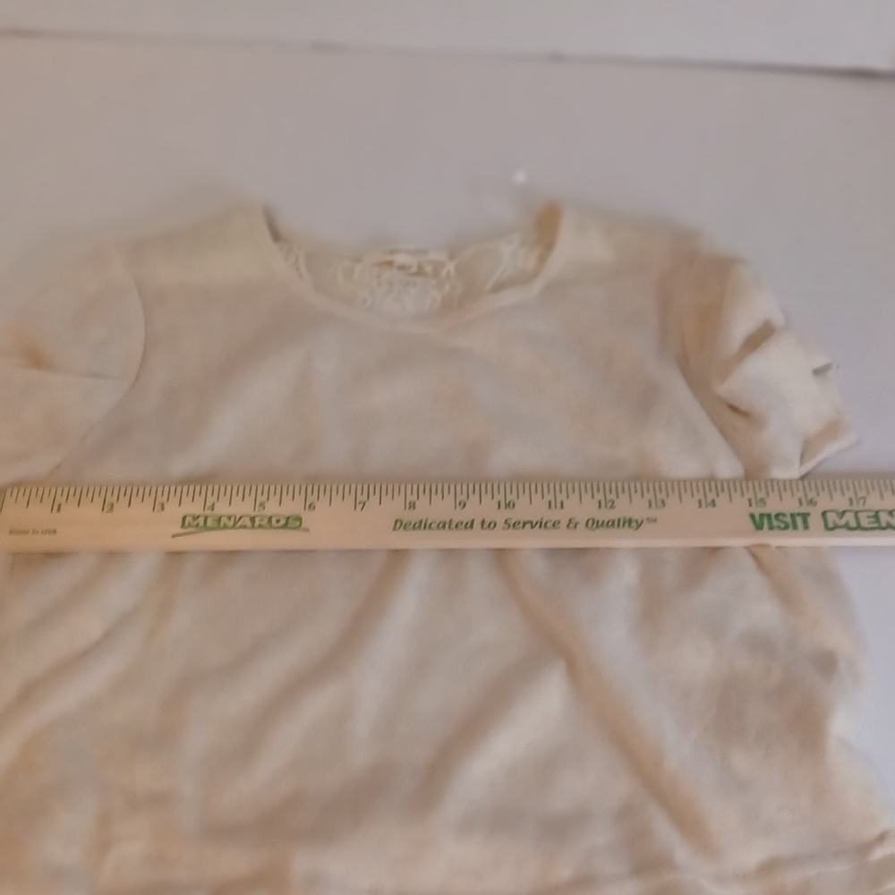 Chocolate USA Women's Small Off White Lace With Sweater Over Top,‎ Split Up Back - Picture 8 of 8